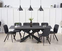 4.7 out of 5 stars with 3 ratings. Boston 180cm Grey Stone Extending Dining Table With Dexter Faux Leather Chairs