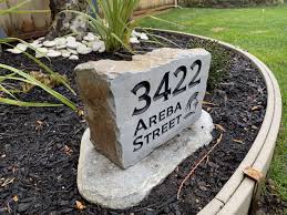 Engraved Address Stone Address Stone Address Signs For Yard Stone Engraving