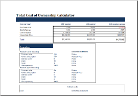 Ms Excel Total Cost Of Ownership Calculator Template Excel Templates Excel Templates Cost Accounting Total Cost