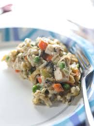 Campbell's soup company introduced this homestyle casserole as a way to use their condensed cream of chicken soup. Creamy Chicken Wild Rice Casserole Easy Recipe
