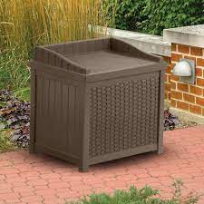 Suncast db5500j 50 gallon outdoor resin storage chest with lid and seat for patio, garden, deck cushions or pool for all weather, java. Yard Garden Outdoor Living Garden Pool Waterproof Bin Chair Red Deck Storage Box Outdoor Patio Seat 22 Gal Patio Garden Furniture