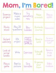 When i'm bored i cook something or make something. Free I M Bored Bingo Card Activity Instant Download