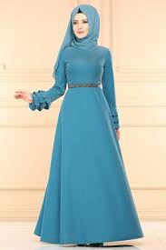 Modaselvim Elbise Kolu Firfirli Elbise 594 L263 Petrol Hijab Fashion Fashion Dresses