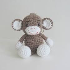 Porte Cles Singe Marron Blanc Crochet Amigurumi Porte Cle Crochet Amigurumi Etsy