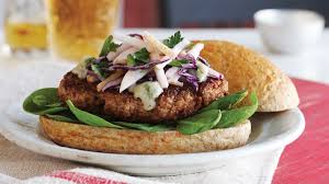 Pork Burgers With Asian Pear Slaw Gorgonzola Recipe Recipe Pork Burgers Gorgonzola Recipes Food