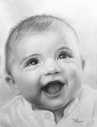 Custom Hand Drawn Baby Portrait Drawing From Photo Newborn Portrait Art Personalized Pencil Drawing Custom Cute Baby Drawings Portrait Drawing Baby Drawing