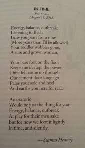 Seamus Heaney S Poem To His Granddaughter Seamus Heaney Poems Poems Love Poems