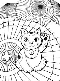 However, new colors have emerged including plain white, red, gold, pink, and black. The Maneki Neko Beckoning Cat Is Usually An Image Of A Calico Japanese Bobtail Cat Coloring Book Cat Coloring Page Coloring Books