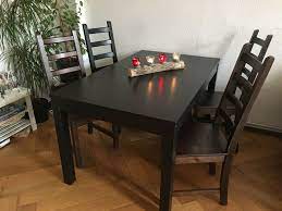 Ikea Esstisch Mit 4 Stuhlen Schwarz Braun Ausziehbar Auf 2 20 M In Berlin Treptow Ebay Kleinanzeigen