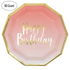 Pink, gold and aqua party inspiration | bachelorette + shower, party + entertaining ideas. Pink And Gold Birthday Party Plates Whoa Amazon S Got Gorgeous Party Supplies And They Re Seriously Cheap Popsugar Family Photo 11