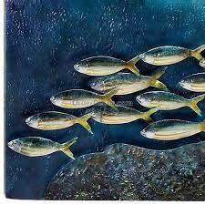Marine Life Metal Wall Art Decor Ocean Fish Abstract Metal Wall Art Decor Marine Decor Metal Wall Art