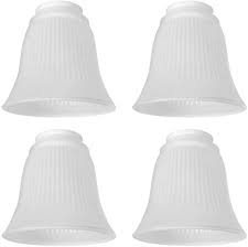 Lighting ceiling fans lighting parts accessories light shades. 4 Pack Ceiling Fan Light Covers Transitional Style Replacement Bell Shaped Glass Shade Ceiling Fan Replacement Globes Frosted Ribbed 4 3 4 Amazon Com