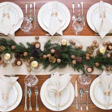 21 Christmas Tables That Prove There S More To Life Than Red Green And Gold Xmas Table Decorations Christmas Table Decorations Winter Table Decorations