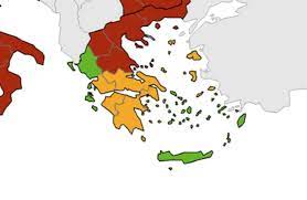 Het vasteland van griekenland en de peloponnesos waren al geel. Ook Kreta En Epirus Op Groen Ecdc Kaart Griekenland Net