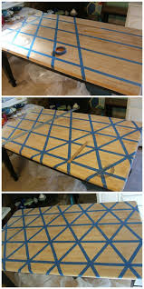 Nine Red How To Diy Triangle Pattern Kitchen Tabletop Diy Kitchen Table Painting Furniture Diy Kitchen Table Makeover