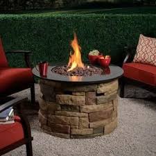 Bond Bond Signature 36 6 In W 50000 Btu Brown Composite Fire Table Lowes Com Gas Firepit Fire Table Cool Fire Pits