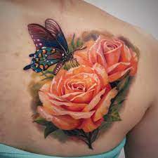 Chronic Ink Tattoo Toronto Tattoo Roses And Butterfly Tattoo Done At Our Shop By Guest Artist Janice Rose And Butterfly Tattoo Rose Tattoos Tattoo Toronto