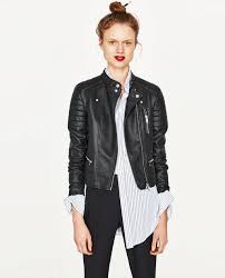 Biker Jacket With Zips Zara Leather Jacket Zip Jacket Women Black Outerwear