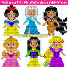 Pixel Princesas 2 Multiplicaciones Y Divisiones Kids Patterns Cross Stitch Disney Colors