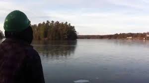 Skipping rock on frozen lake. Sound Of Skipping Stones On Frozen Lake In Alaska Viral Video Time