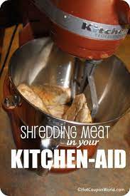 Kitchen Tip Shredded Meat In Kitchen Aid Use Your Kitchenaid Stand Mixer To Easily Shred Cooked C Kitchen Aid Recipes Kitchen Aid Mixer Recipes Kitchen Aid