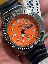 New SEIKO Prospex SRP589 Automatic Diver's Watch Orange Dial Rubber  NOS SRP589K1 | eBay