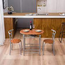 Lazzo 3 piece dining table set, wooden kitchen table set with wine rack and metal frame, small dining room table and 2 chairs set for breakfast nook,home,kitchen studio (1x 32inch table + 2x chairs) 3.7 out of 5 stars 58. Small Breakfast Table With Stools For 2 Dining Room Table Sets Walmart Com Walmart Com