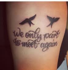 Maybe you would like to learn more about one of these? Memorial Tattoo We Only Part To Meet Again Memorial Tattoos Mom Remembrance Tattoos Tattoos For Women Flowers