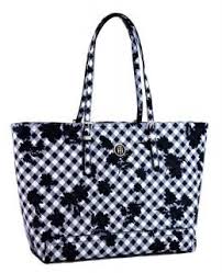 Tommy Hilfiger Honey Tote Bag Gingham Weiss Blau Blumen Karo Blaue Blumen Tommy Hilfiger Taschen