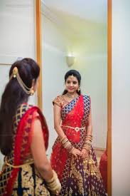 The best south indian bridal hairstyles handpicked for you to sail through your wedding day. Pin By Nivethitha K S R On Leghanga Half Saree South Indian Wedding Hairstyles Wedding Blouse Designs Bridal Hairstyle Indian Wedding