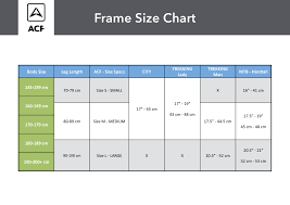 Frame Size Chart Acf Bikes
