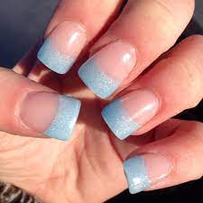 Light Blue Turquoise Sparkle Glitter Acrylic Nail Design Art Blue Nails Wedding Nails French Acrylic Nail Designs