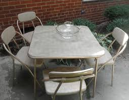 Mid Century Hamilton Cosco Card Table And 4 Folding Chairs Etsy Card Table And Chairs Table Cosco