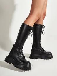Shein x wejdene © shein. Round Toe Mid Calf Lace Up Boots Shein Eur