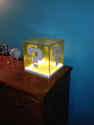 Mario Lamp Made Out Of Ikea Synas And Clear Ultra Cling Inkjet Vinyl Mario Room Geek Room Game Room Kids