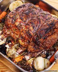 Rib Roast Of Beef With Beets Potatoes And Horseradish From Chef Jamie Oliver As Found On Marthaste Holiday Roast Beef Recipes Beef Recipes Roast Beef Recipes