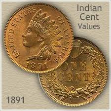Uncirculated 1891 Indian Head Penny Antique Alley Research