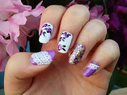 Set of 4 mini pie plates. Notd Purple Floral And Lace Nails Betty Tang