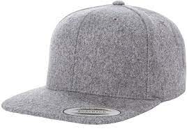Flexfit Yupoong 6689m Melton Wool Snapback Hat Wholesale Heather Grey Hats Snapback Hats Melton