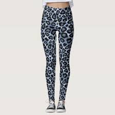 Light Blue Leopard Animal Skin Print Leggings Zazzle Com Animal Leggings Printed Leggings Leggings Fashion