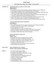 Chronological resume format, functional resume format, or combo resume format? Food Beverage Assistant Resume Samples Velvet Jobs