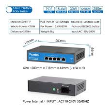 Amazon Com Yuanley 5 Port Fast Ethernet Poe Switch 4 Port Poe 1 Port Uplink 10 100mbps Speed Power Internal 78w Compatible For 802 3af Port Switch Power