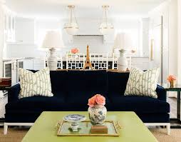 Within patio tables, the majority of the products seats 6. Dark Blue Velvet Sofa With Lime Green Coffee Table Transitional Living Room