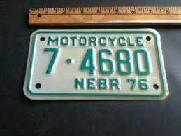 License Plate Tag Vintage Nos Nebraska 1976 Motorcycle 7 4680 Rustic Vintage Tags License Plate Plates