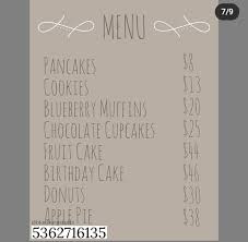 Don't forget to like so i saw the views on my 2017 bloxburg menu codes, i was impressed nearly 100,00 of you watched it. Not Mine Bloxburg Decal Codes Cafe Sign Custom Decals