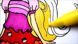 How To Draw Barbie Princess Dress L Barbie Coloring Pages With Colored  Markers L Videos For Children - Vidéo Dailymotion
