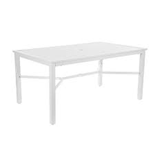 Stylewell Mix And Match Lattice White Rectangle Metal Outdoor Patio Dining Table With Slat Top Fts70660c W The Home Depot In 2020 Patio Dining Table White Outdoor Table Metal Outdoor Table