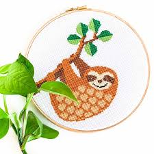 A list of cross stitch kits available at everything cross stitch. Sloth Cross Stitch Kit Studio Koekoek