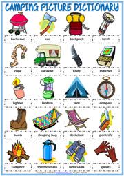 camping esl vocabulary worksheets