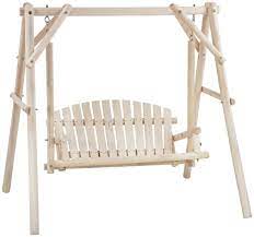 Mark the cut lines to the opposite end of the posts and get the job done with a circular saw. Buy 67 Inch Log Swing Stand Porch Swing Set Wood Bench Swing Stand A Frame Patio Furniture Swing Chair Outdoor Rustic Curved Garden Swing Yard Play Online In Indonesia B08yqg7xp5